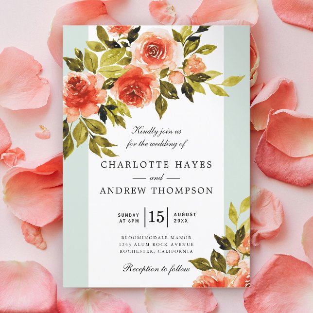 Invitation Monnaie Rose couleur rouge et Mariage blanc (Créateur téléchargé)