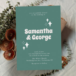 Invitation Monnaie verte les années 70 Mariage Super