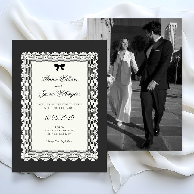 Invitation Monochrome minimalist elegant wedding  (Créateur téléchargé)