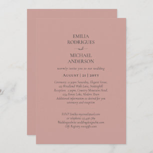 Invitation Monochrome moderne tout en un Mariage budget