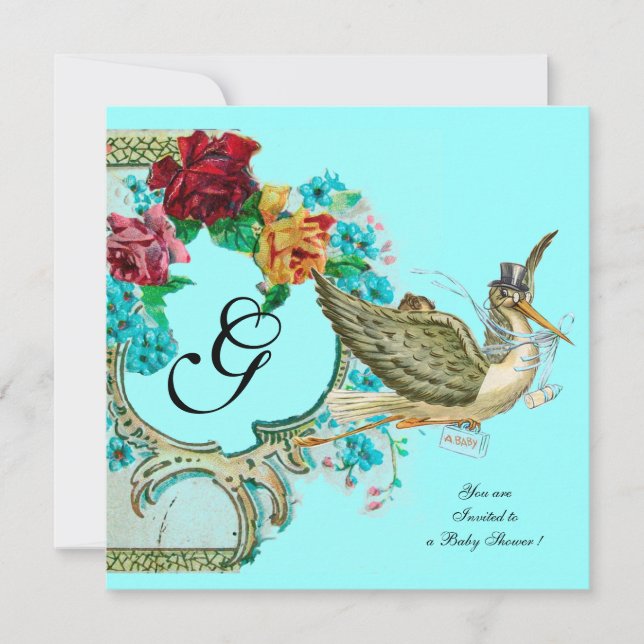 INVITATION MONOGRAM BABY SHOWER 3 (Devant)