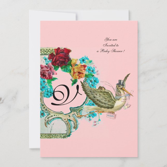 INVITATION MONOGRAM BABY SHOWER 3 (Devant)