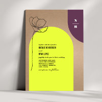 Monogram Floral Neon + Plum Mariage géométrique In