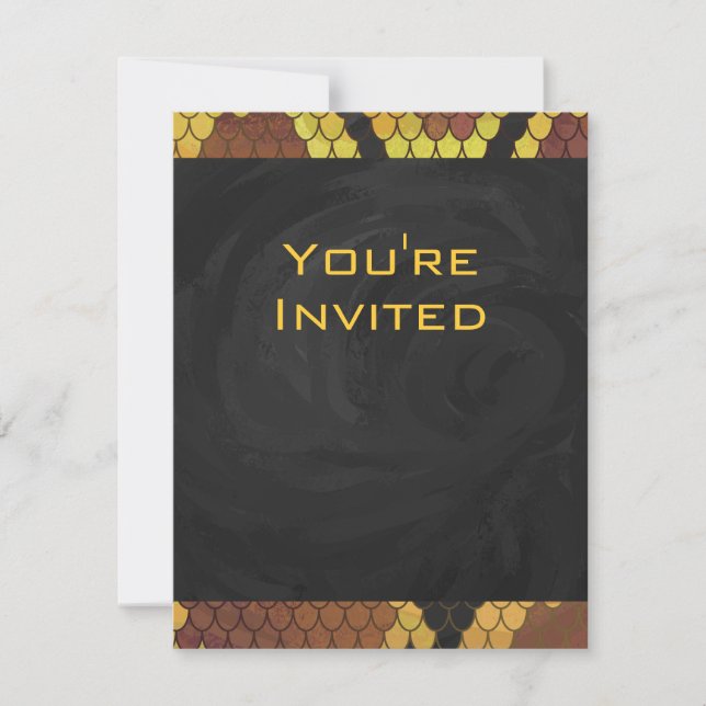 Invitation Monogram Snake Brown et Gold Print (Devant)