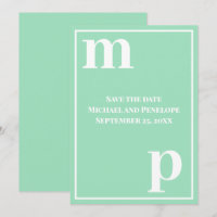 Monogramme à la mode Vert mousse de mer Économisez
