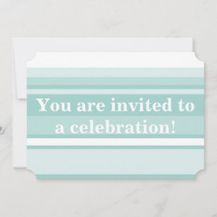 Invitation Monogramme bandes vert menthe