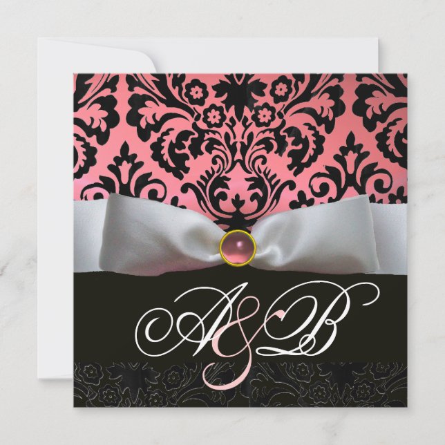 INVITATION MONOGRAMME BLACK BLACK RIBBON (Devant)