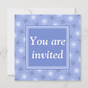 Invitation Monogramme bleu cercles motif