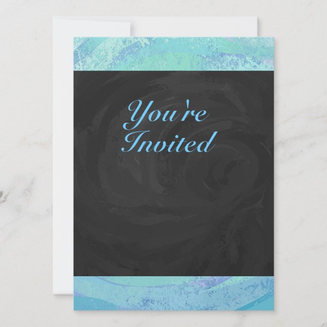 Invitation Monogramme bleu glacier (Devant)