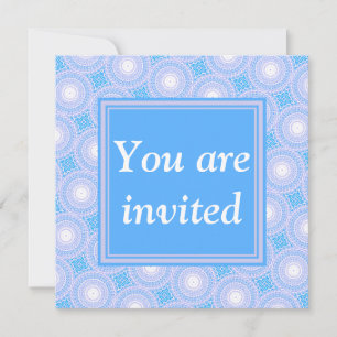 Invitation Monogramme Cercles bleu électrique motif