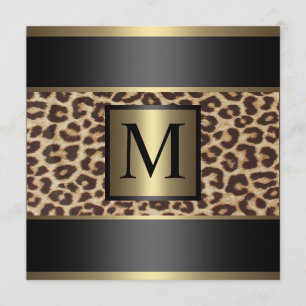 Invitation Monogramme Cheetah, Mariage léopard