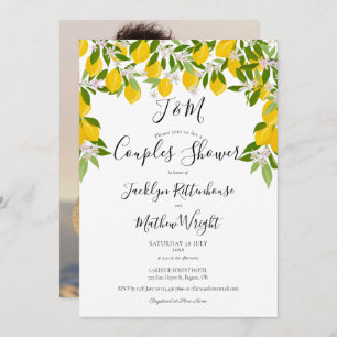 Invitation Monogramme Citrons Couples Mariages Douche Photo