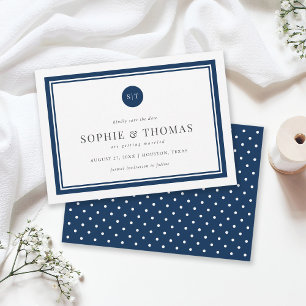 Invitation Monogramme classique couleur modifiable Enregistre