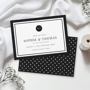 Invitation Monogramme classique couleur modifiable Enregistre