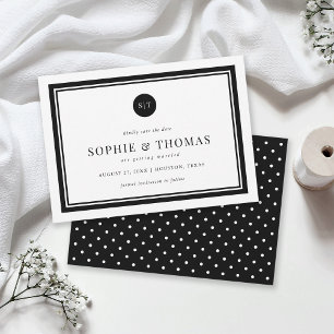 Invitation Monogramme classique couleur modifiable Enregistre
