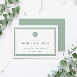 Invitation Monogramme classique couleur modifiable Enregistre