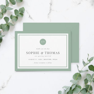 Invitation Monogramme classique couleur modifiable Enregistre