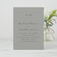 Monogramme classique gris et Mariage de script noi