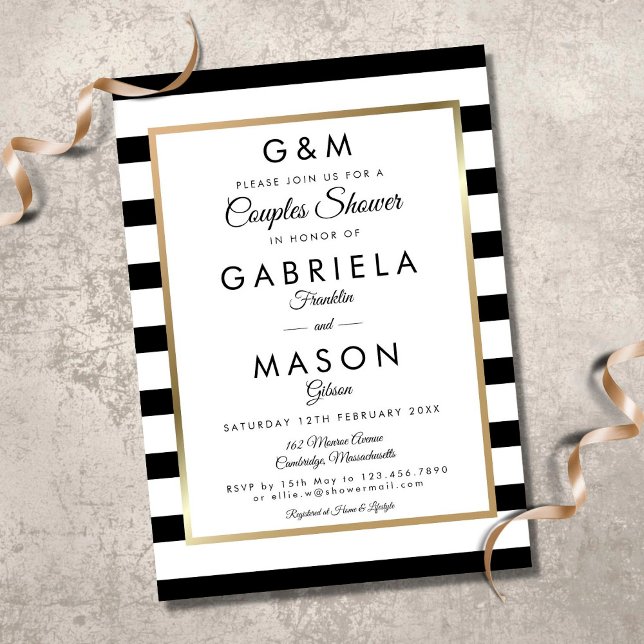 Invitation Monogramme classique Mariage  Couples Douche (Créateur téléchargé)