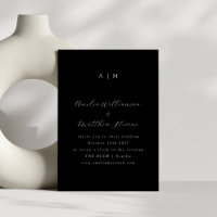 Monogramme classique Mariage de script noir formel