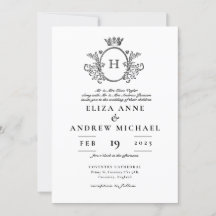 Monogramme classique Mariage noir et blanc
