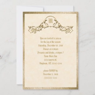 Invitation Monogramme d'apparence or incorporé