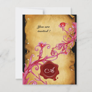 Invitation MONOGRAMME DE BÉRIES MAGIQUES, sceau de cire