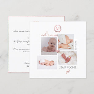 Invitation Monogramme de bricolage en D'or Remerciements