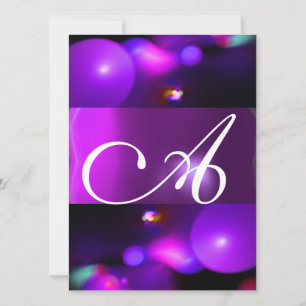 Invitation MONOGRAMME DE BULLE QUANTUME violet