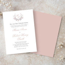 Monogramme de calligraphie de mariage rose rose