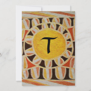 Invitation MONOGRAMME DE CHAMPAGNE SOLAIRE, orange jaune roug