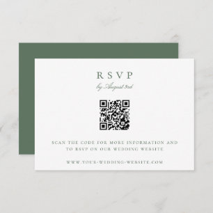 Invitation Monogramme de crête botanique QR Code Mariage RSVP