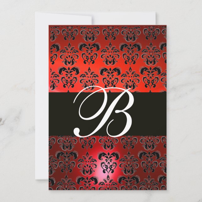 INVITATION MONOGRAMME DE DOMMASQUES BLANCS ROUGES RSVP (Devant)