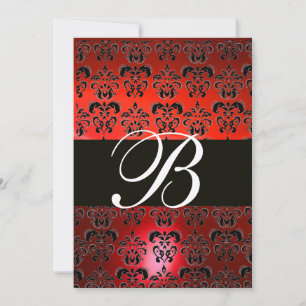 INVITATION MONOGRAMME DE DOMMASQUES BLANCS ROUGES RSVP