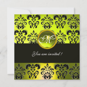Invitation MONOGRAMME DE DOMMASQUES JAUNES, topaz