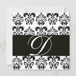 INVITATION MONOGRAMME DE DOMMASQUES NOIR ET BLANC