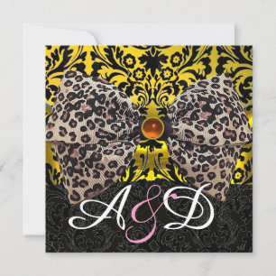 INVITATION MONOGRAMME DE DOMMASSE NOIR D'OR À FOUR ANIMAL IMP