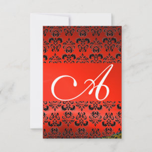 INVITATION MONOGRAMME DE GEM BLACK ROUGE