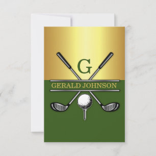 Invitation Monogramme de golf sur mesure Élégant 3,5x5