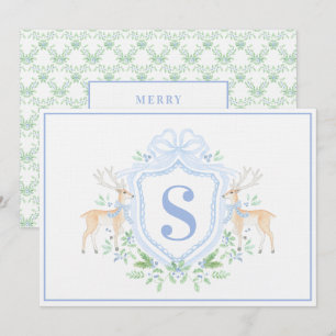Invitation Monogramme de la crête des rennes de Noël du grand