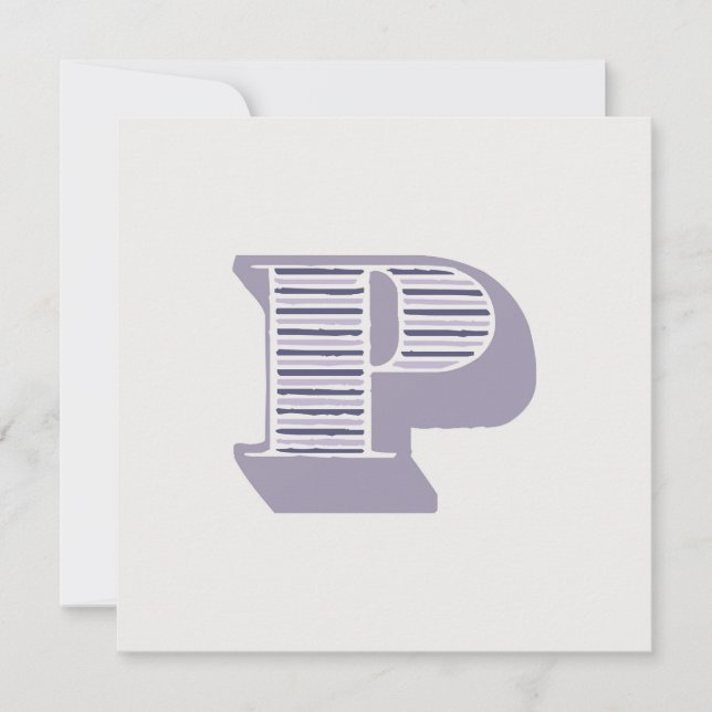 Invitation Monogramme de la lettre "P" (Devant)