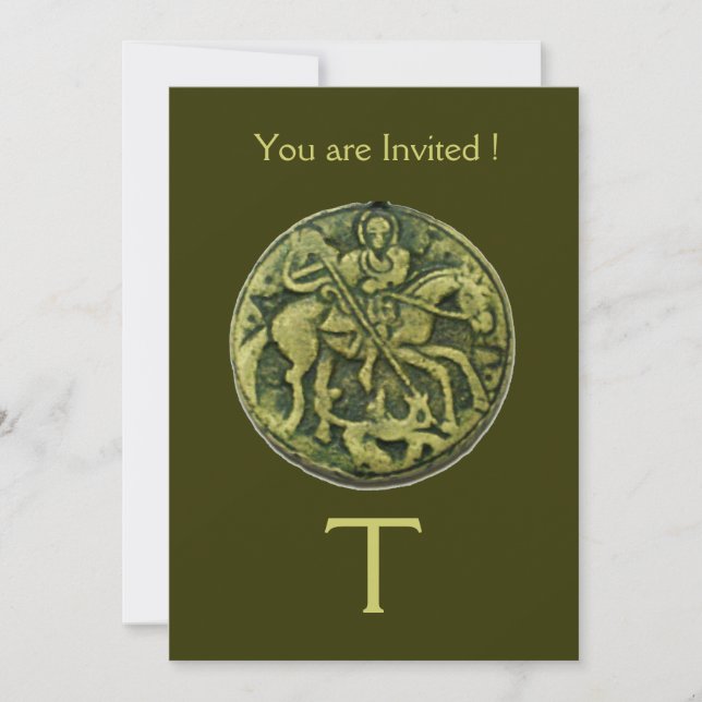 INVITATION MONOGRAMME DE LA MÉDALLION DE SAINT GEORGE ET DRAG (Devant)