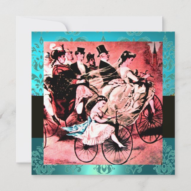 INVITATION MONOGRAMME DE MARIAGE DE LA PLAGE DE DAMASK AQUAMA (Devant)