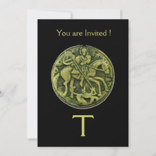 Invitation MONOGRAMME DE MÉDALLION SAINT GEORGE ET DRAGON, no