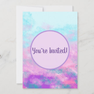 Invitation Monogramme de nuages roses mignons
