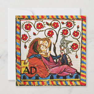 INVITATION MONOGRAMME DE PARCHEMENT MARIAGE AMOUR ÉTERNEL