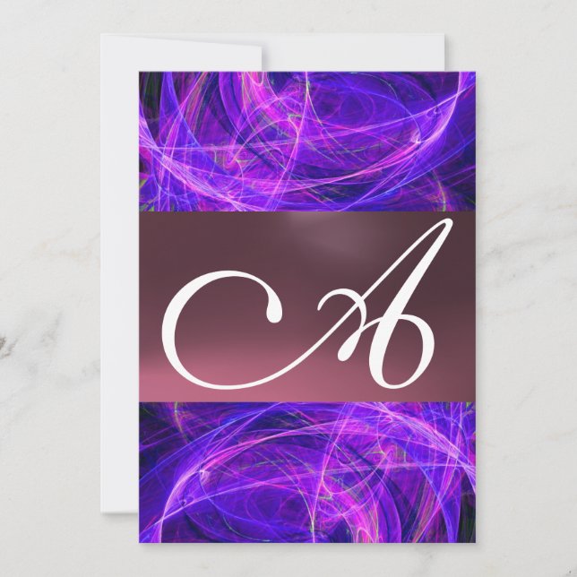 Invitation MONOGRAMME DE PHOTON FROID violet noir (Devant)