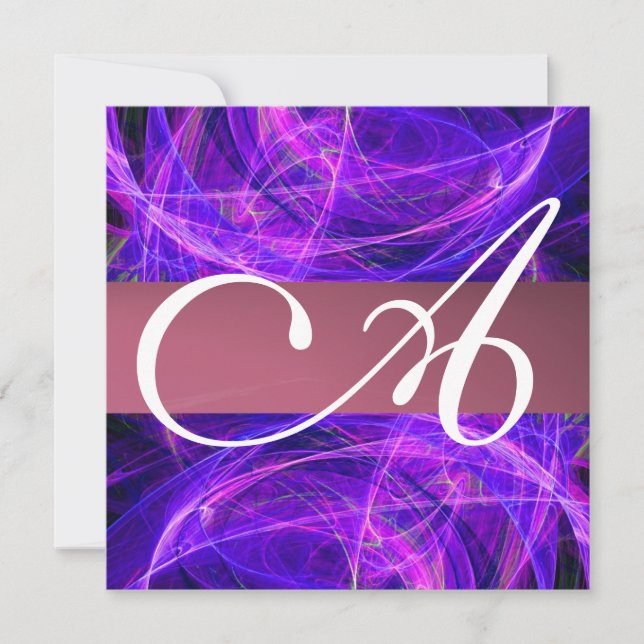 Invitation MONOGRAMME DE PHOTON FROID violet noir (Devant)