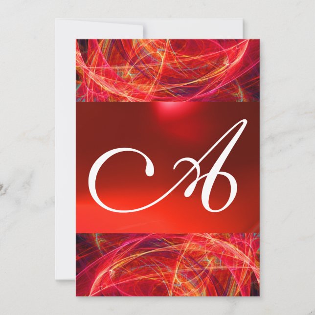 Invitation MONOGRAMME DE PHOTON ROUGE noir rose (Devant)