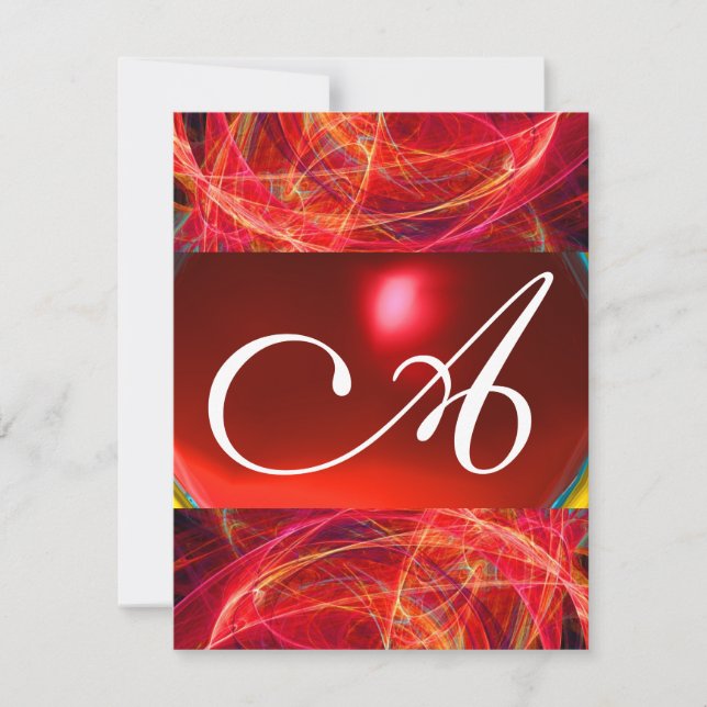 Invitation MONOGRAMME DE PHOTON ROUGE noir rose (Devant)